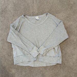 Aerie Ribbed Knit Top in Light Gray